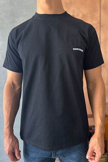 Чёрная оверсайз футболка Gothic logo   