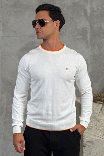 Мужской джемпер Hermes белого цвета   