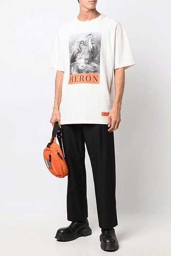 Белая оверсайз футболка Heron Preston   