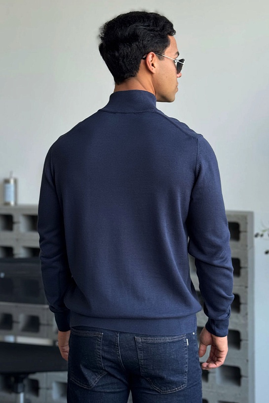 Кофта тёмно-синего цвета Tommy Hilfiger quarter-zip