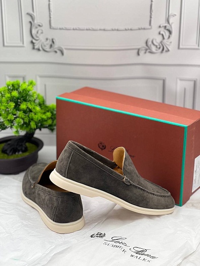 Замшевые лоферы Loro Piana Summer Walk - Brown   