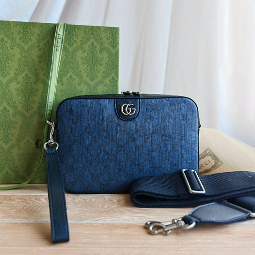 Мужская кожаная сумка Gucci Ophidia GG 22x16 см