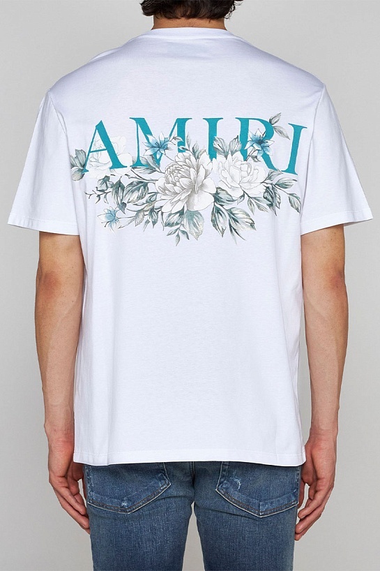 Мужская белая футболка Amiri Floral