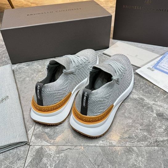 Мужские кроссовки Brunello Cucinelli knitted - Light Grey