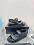 Женские кожаные сандалии Chanel чёрного цвета