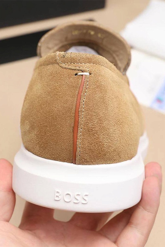 Замшевые лоферы с мехом Hugo Boss