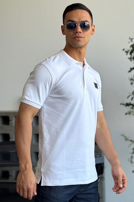 Классическое мужское поло Tommy Hilfiger белого цвета