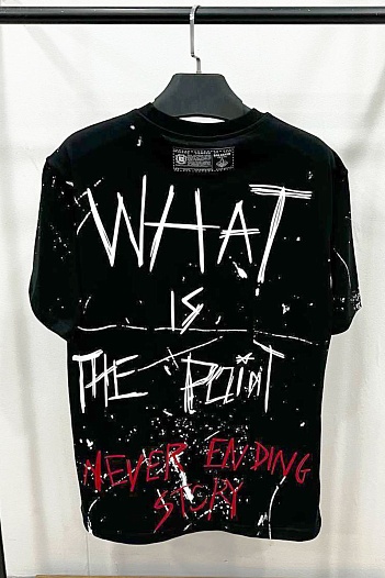 Мужская чёрная футболка Balmain graffiti-print   