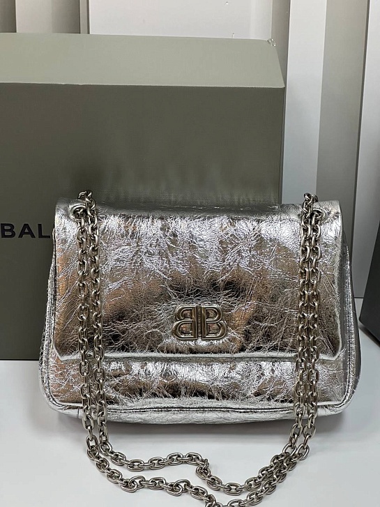 Сумка Balenciaga Monaco Premium 23x14.5x6 см - Silver