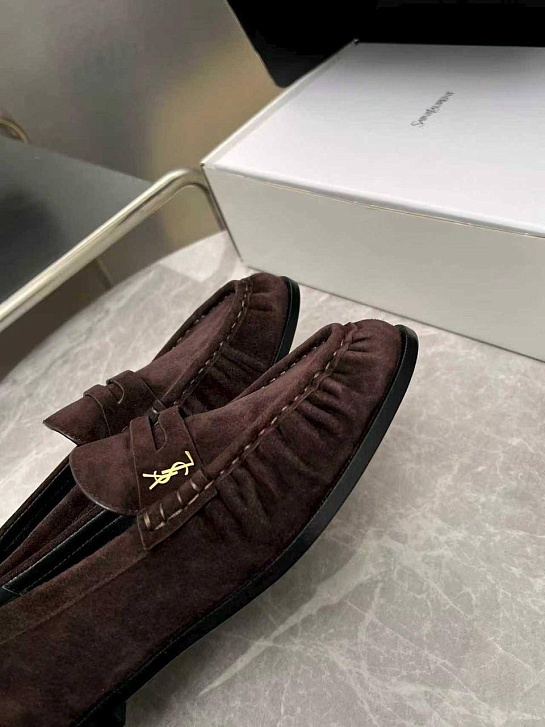 Женские замшевые лоферы Yves Saint Laurent premium
