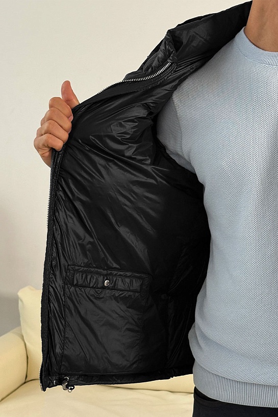 Мужской пуховик Prada logo-plaque - Black