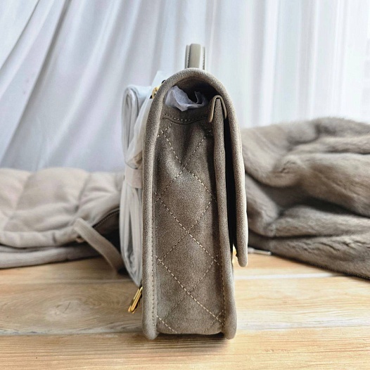 Замшевая сумка Chanel 21x19 см - Beige   