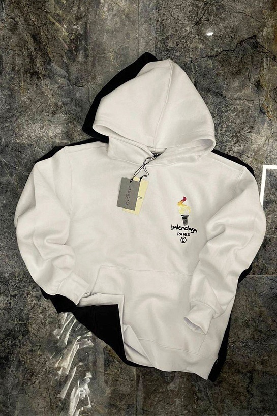 Оверсайз худи Balenciaga Paris Olympics Flame embroidered-logo