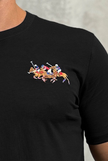 Мужская чёрная футболка Polo Ralph Lauren Match Club   