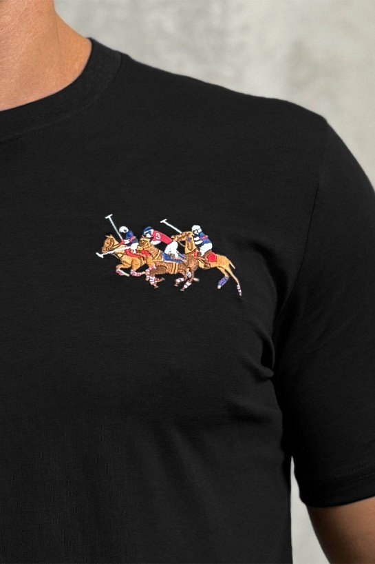 Мужская чёрная футболка Роlо Ralрh Lаurеn Match Club