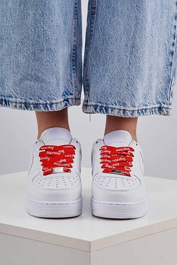 Кроссовки Supreme x Nike Air Force 1 - White / Red   