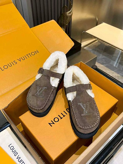 Женские меховые лоферы Louis Vuitton Colorado Comfort Mary Jane premium   