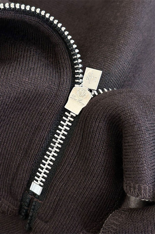 Утеплённая кофта Loro Piana zip-neck - Brown