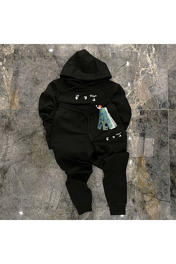 Мужская чёрная кофта Off-White Red Marker   