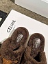 Женские меховые шлёпанцы Celine Triomphe premium