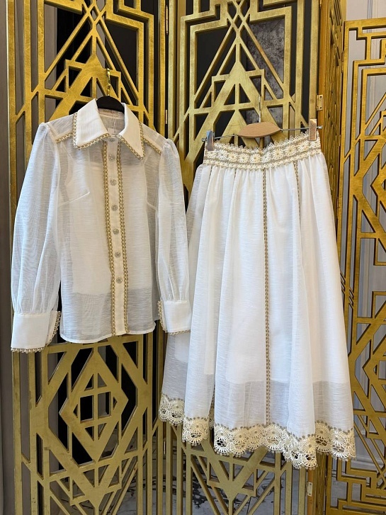 Женский белый костюм двойка Zimmermann
