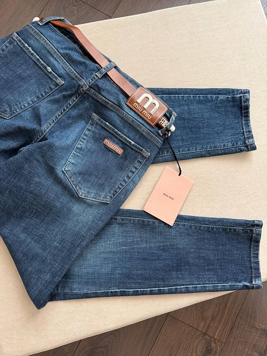 Женские джинсы синего цвета MIU MIU