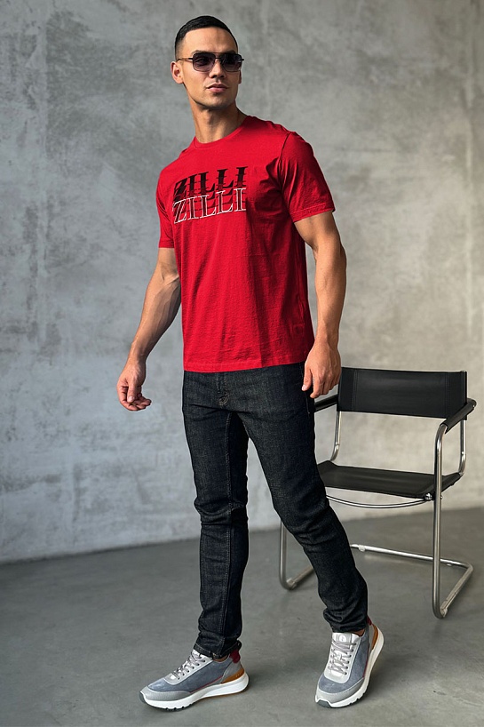 Мужская футболка Zilli красного цвета