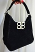 Женская чёрная замшевая сумка Balenciaga 23x16 см