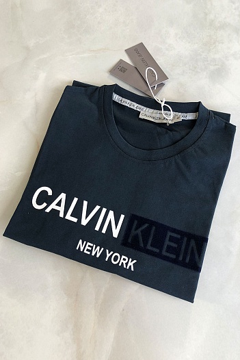 Мужская тёмно-синяя футболка Calvin Klein New York   