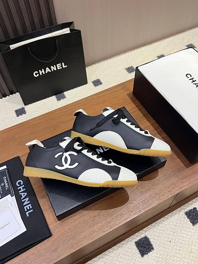 Женские кожаные кроссовки Chanel premium   