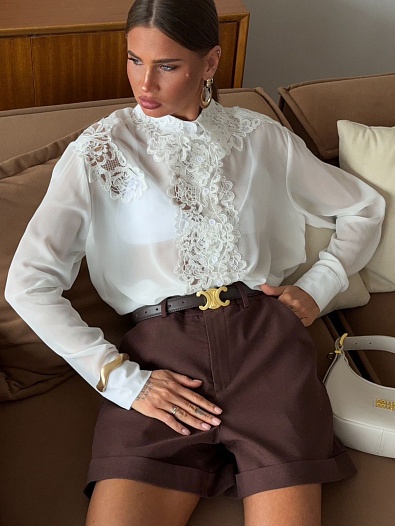 Женская блузка MIU MIU белого цвета   