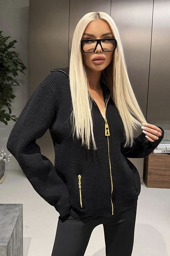 Женский кардинаг на молнии Schiaparelli premium - Black   