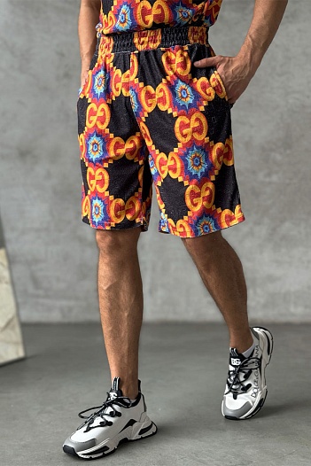 Брендовые мужские шорты Gucci GG logo all-over   