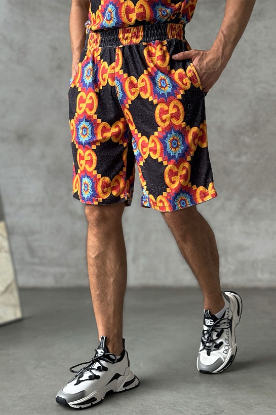 Брендовые мужские шорты Gucci GG logo all-over