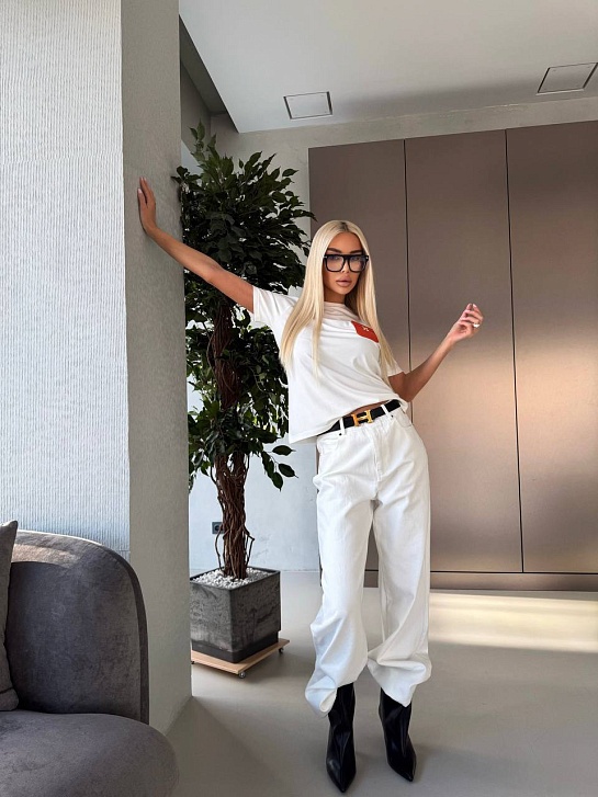 Женские белые джинсы Hermes premium