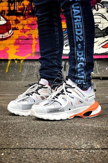 Кроссовки Balenciaga Track - White / Orange   