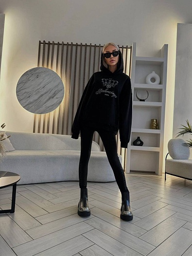 Женские черные леггинсы Balenciaga   