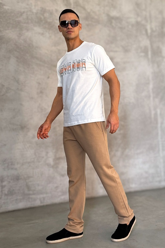 Брендовая мужская футболка Calvin Klein белого цвета