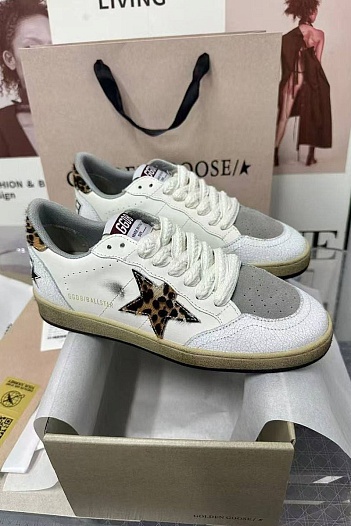 Женские кожаные кроссовки Golden Goose Super Star premium   