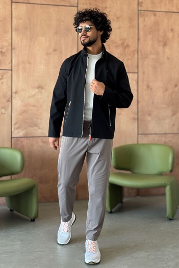 Мужская чёрная куртка Hermes   