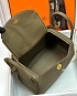 Женская кожаная сумка Hermes Lindy Premium 26x18x13 см - Olive