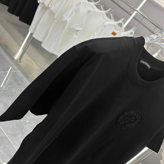 Чёрная оверсайз футболка Chrome Hearts Premium   