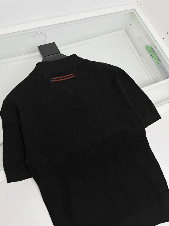 Мужское поло Zegna buttonless - Black