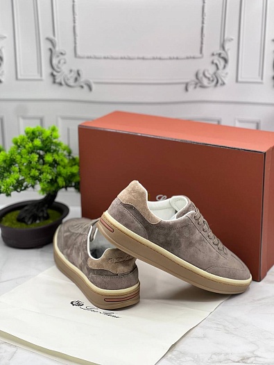 Замшевые кроссовки Loro Piana Tennis Walk - Beige   