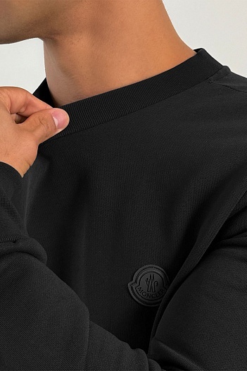 Мужской чёрный свитшот Moncler logo-print   