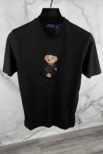 Мужская чёрная футболка Polo Ralph Lauren "Bear"   