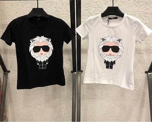 Женская белая футболка Karl Lagerfeld "Leo"   