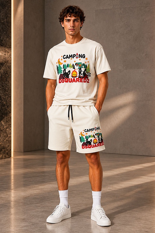 Мужские шорты Dsquared2 "Camping" - White