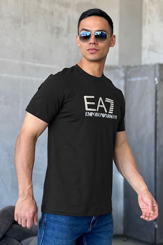 Мужская чёрная футболка Emporio Armani 7