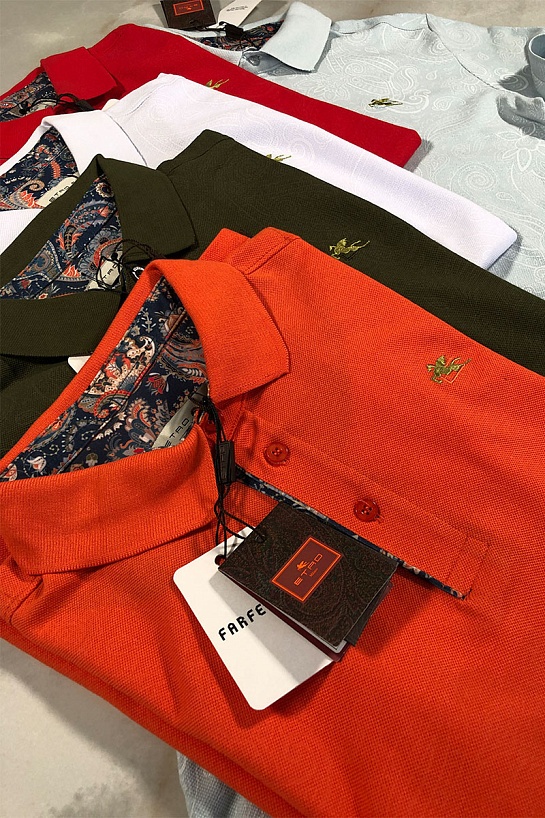 Тёмно-зелёное мужское поло Etro embroidered-logo